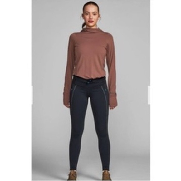 Janji Pants - Janji Aurora Fleece Tight Insulated Leggings Black Winter Run Small